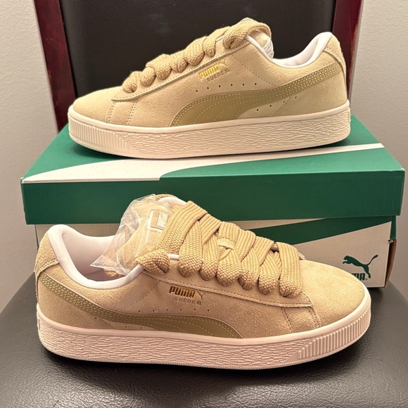 Puma Shoes - New Puma Suede‎ XL Women's Beige Skate Sneakers Shoes